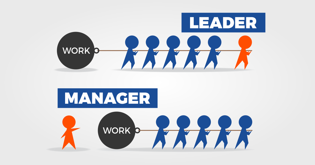 ما هو الفرق بين القيادة والادارة
