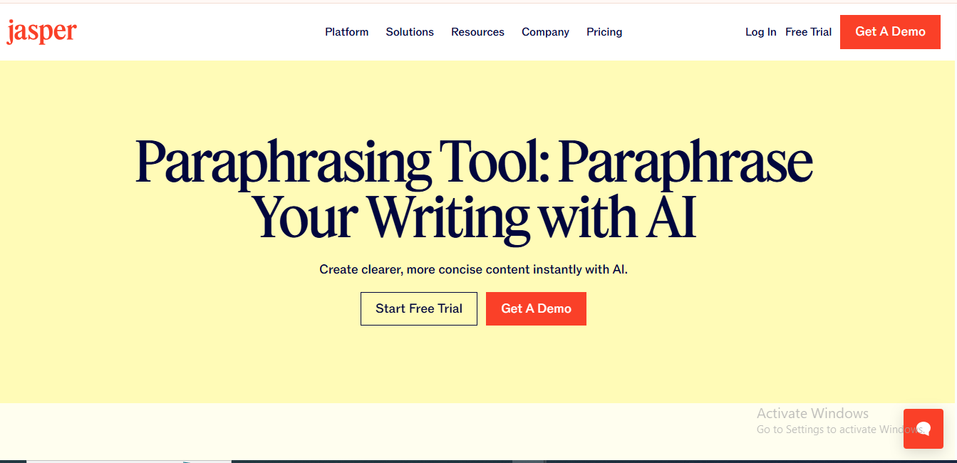 Jasper Paraphrasing Tool