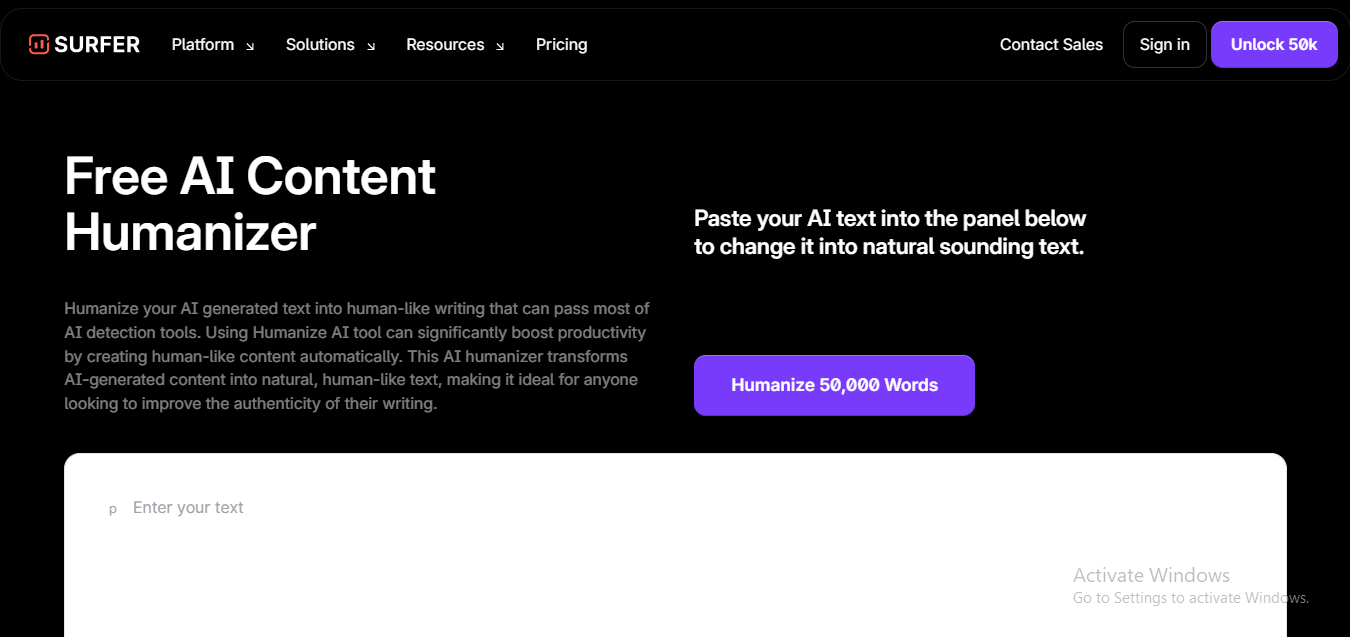 Surfer SEO Humanizer