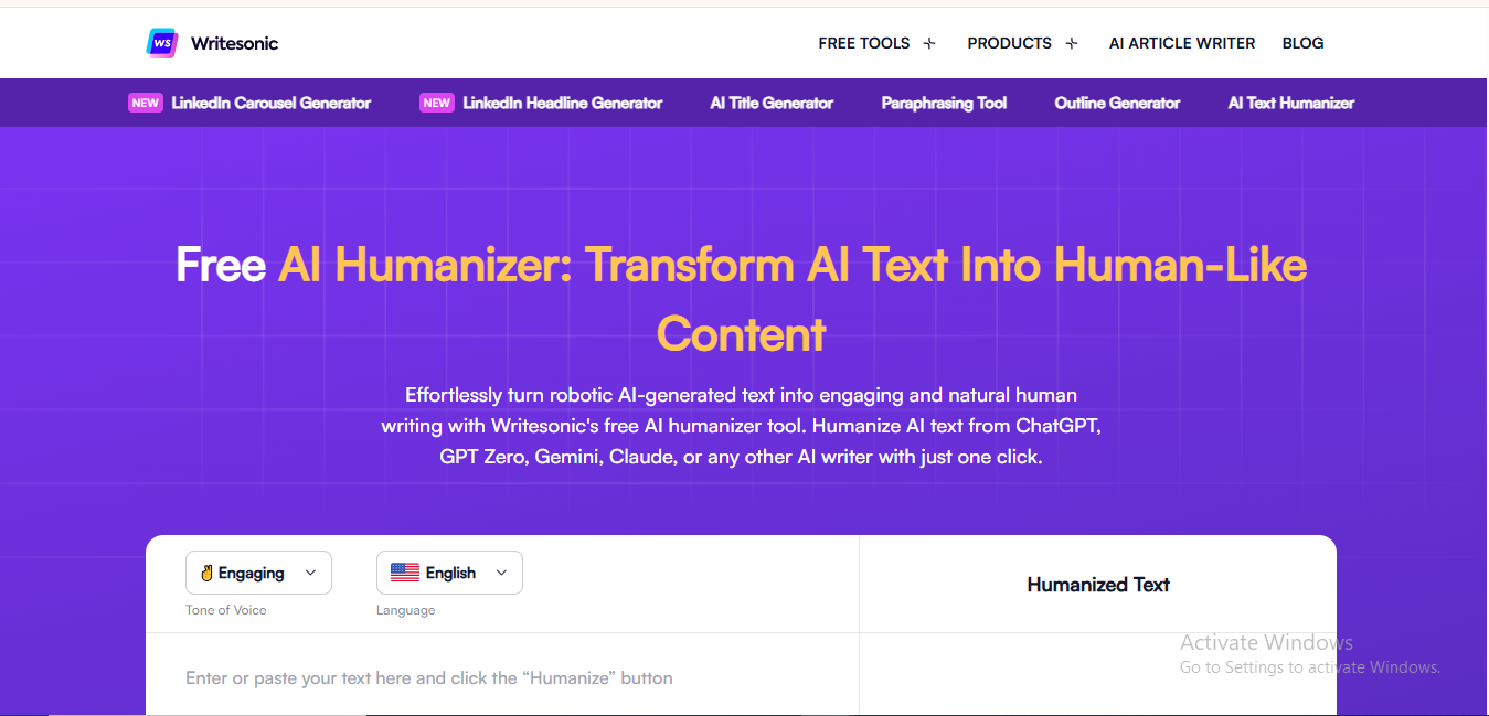 Writesonic Humanizer