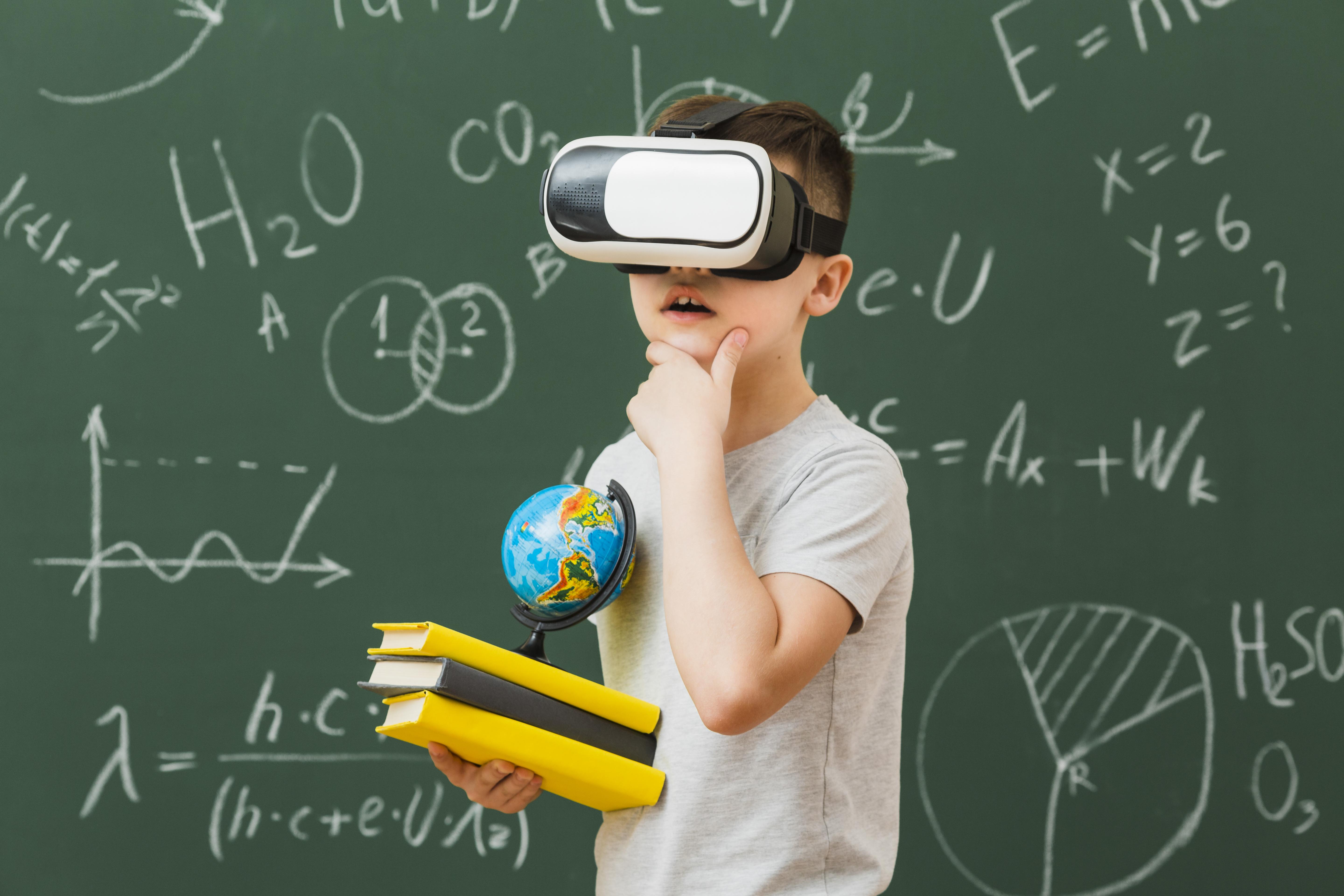 side-view-boy-wearing-virtual-reality-headset-holding-books