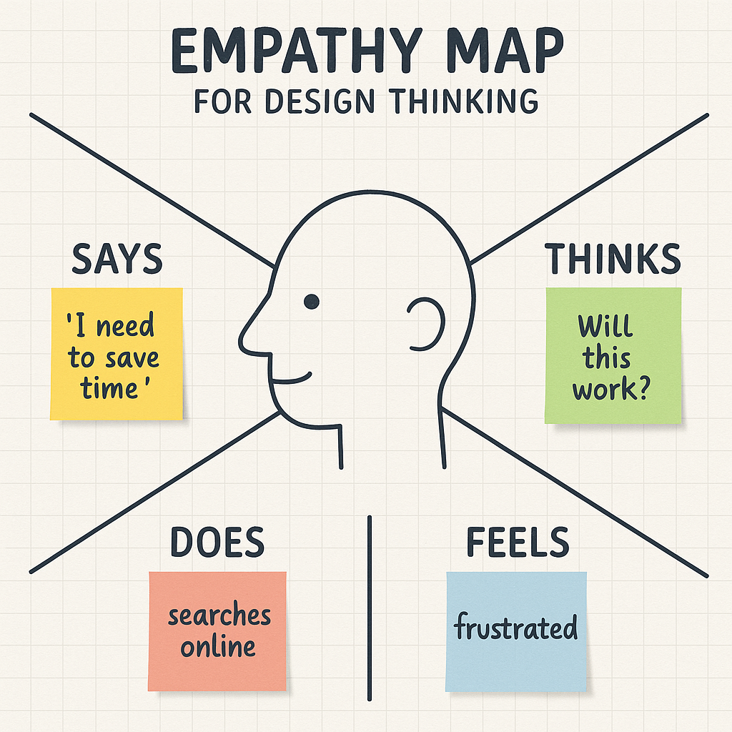 Empathy map for design thinking