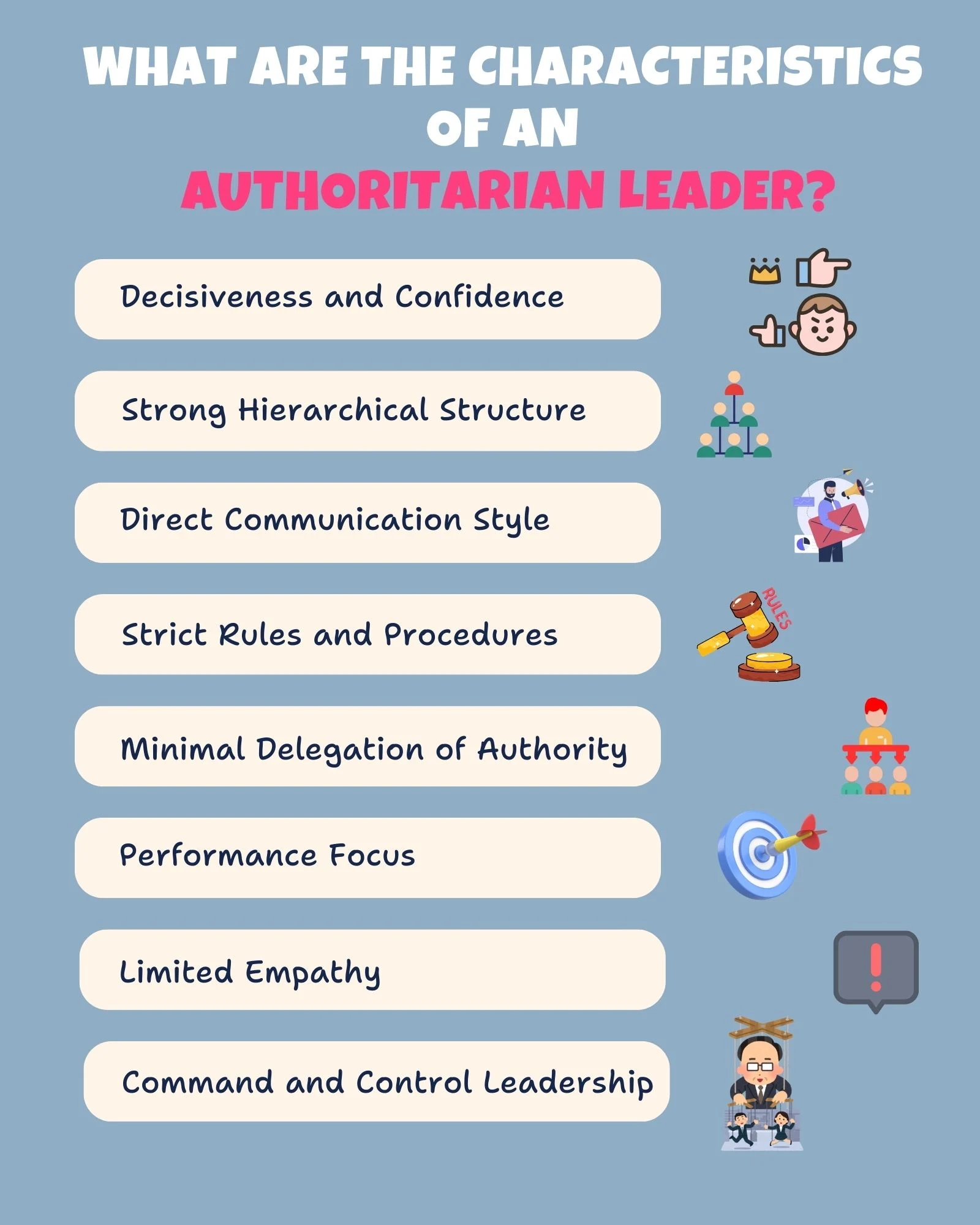 What Are the Characteristics of an  Authoritarian Leader?